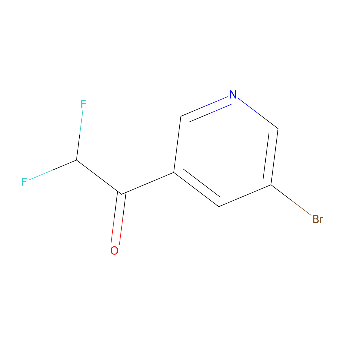 1-(5-Bromopyridin-3-yl)-2,2-difluoroethan-1-one molecular structure, CAS 2091939-17-0