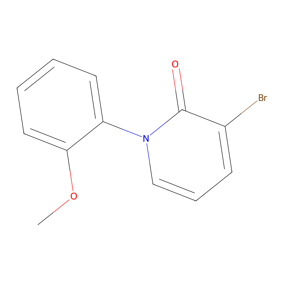 3-Bromo-1-(2-methoxyphenyl)pyridin-2(1H)-one molecular structure, CAS 2091941-53-4