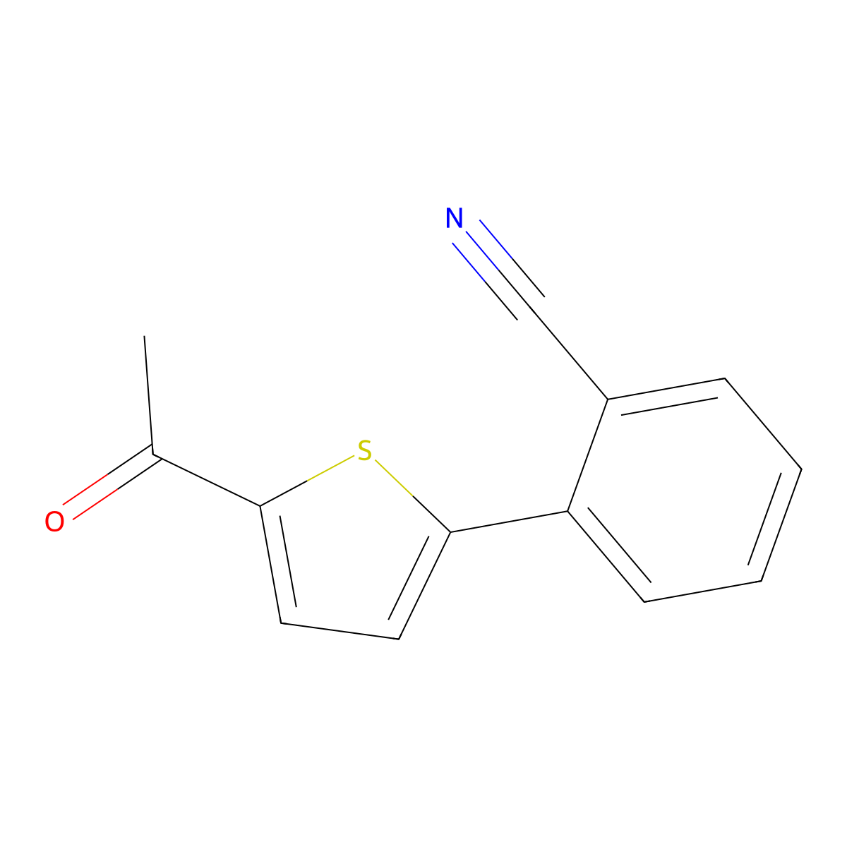 2-(5-Acetyl-2-thienyl)benzonitrile molecular structure, CAS 2091942-89-9