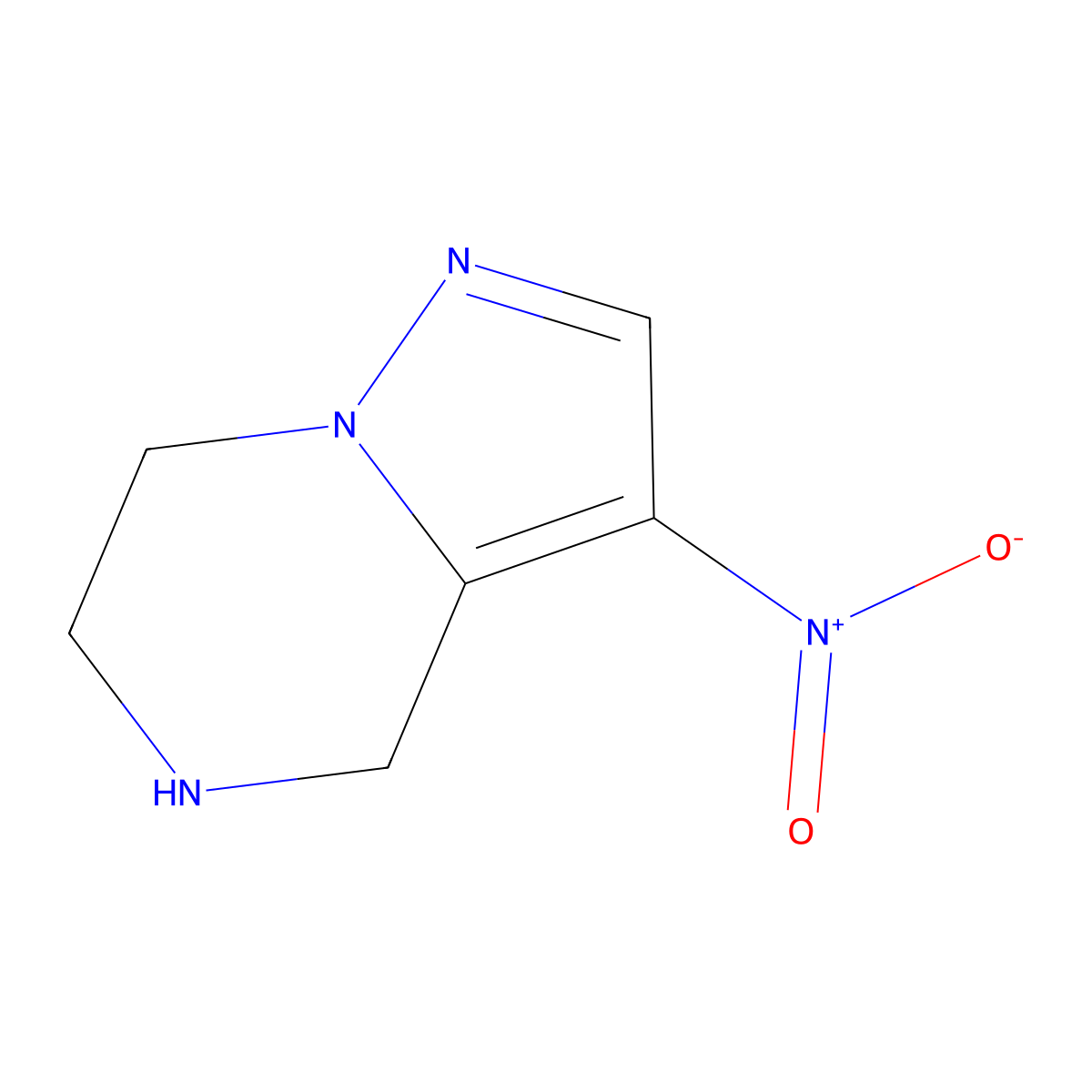 3-Nitro-4,5,6,7-tetrahydropyrazolo[1,5-A]pyrazine molecular structure, CAS 2091950-19-3
