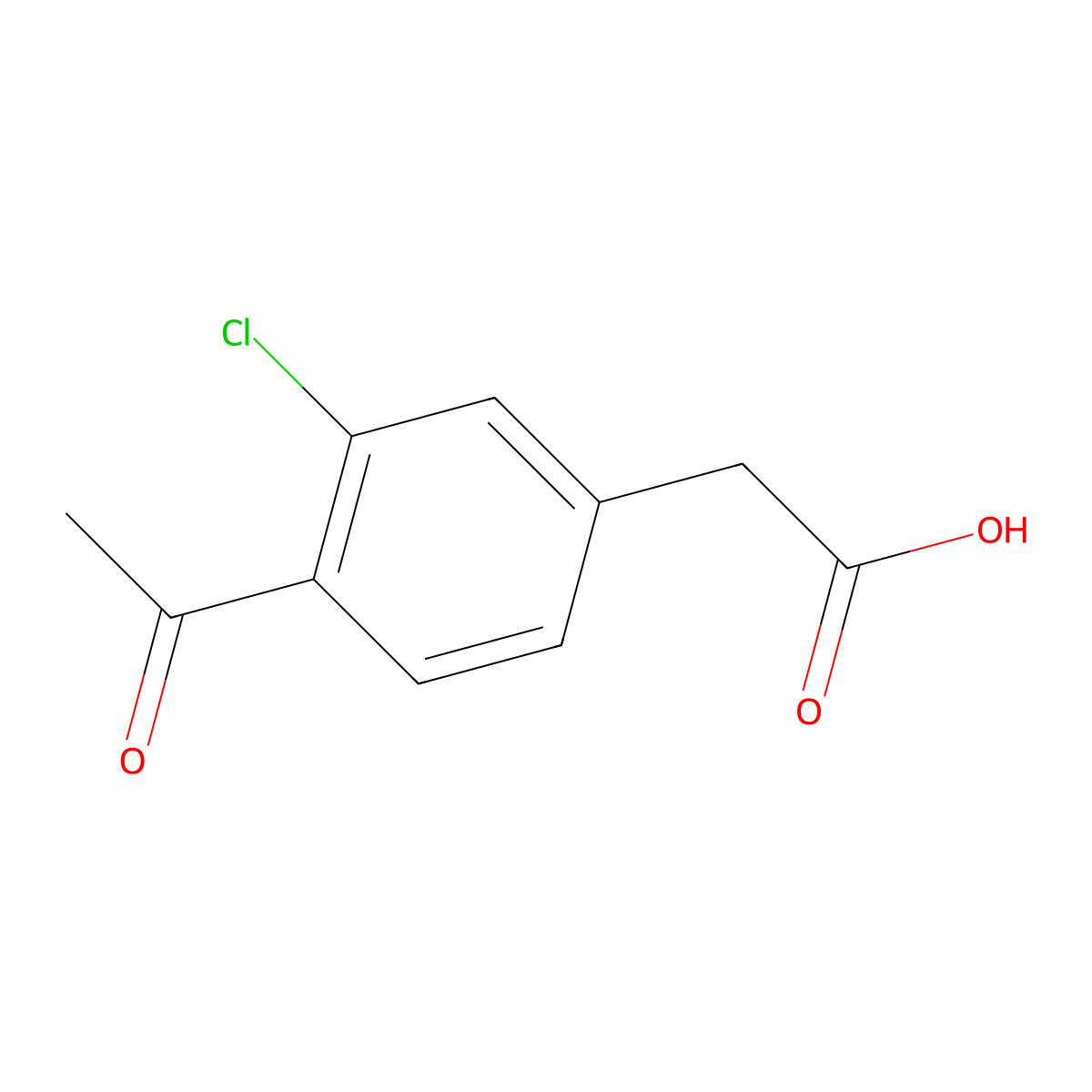 2-(4-Acetyl-3-chlorophenyl)acetic acid molecular structure, CAS 2091952-18-8