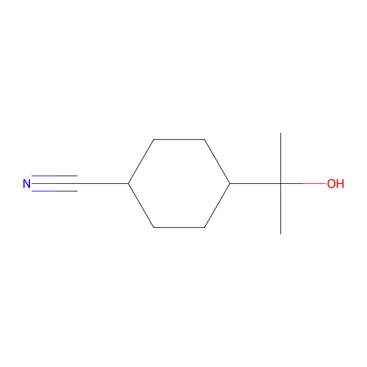 4-(2-Hydroxypropan-2-yl)cyclohexane-1-carbonitrile molecular structure, CAS 2091953-37-4