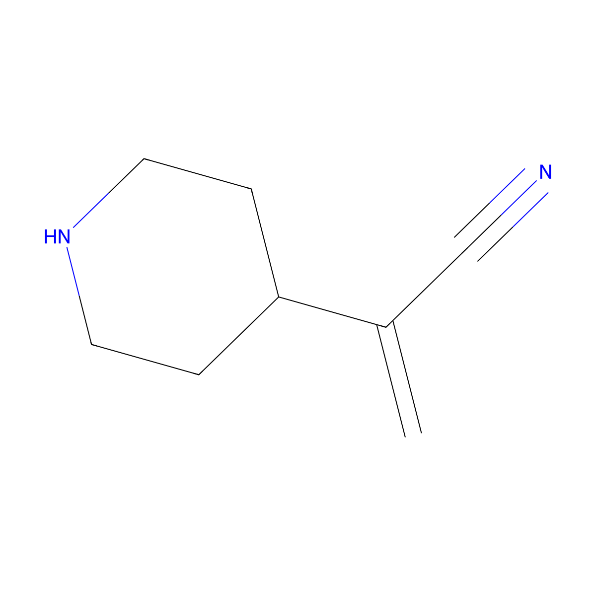2-(Piperidin-4-yl)prop-2-enenitrile molecular structure, CAS 2091958-95-9