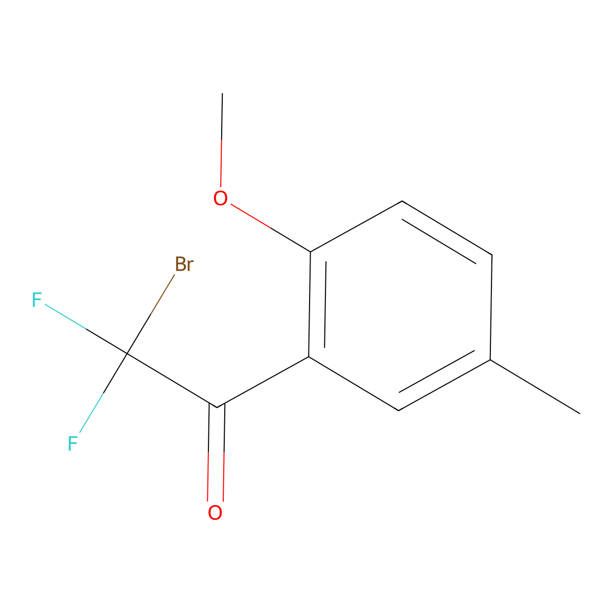 2-Bromo-2,2-difluoro-1-(2-methoxy-5-methylphenyl)ethanone molecular structure, CAS 2091959-52-1