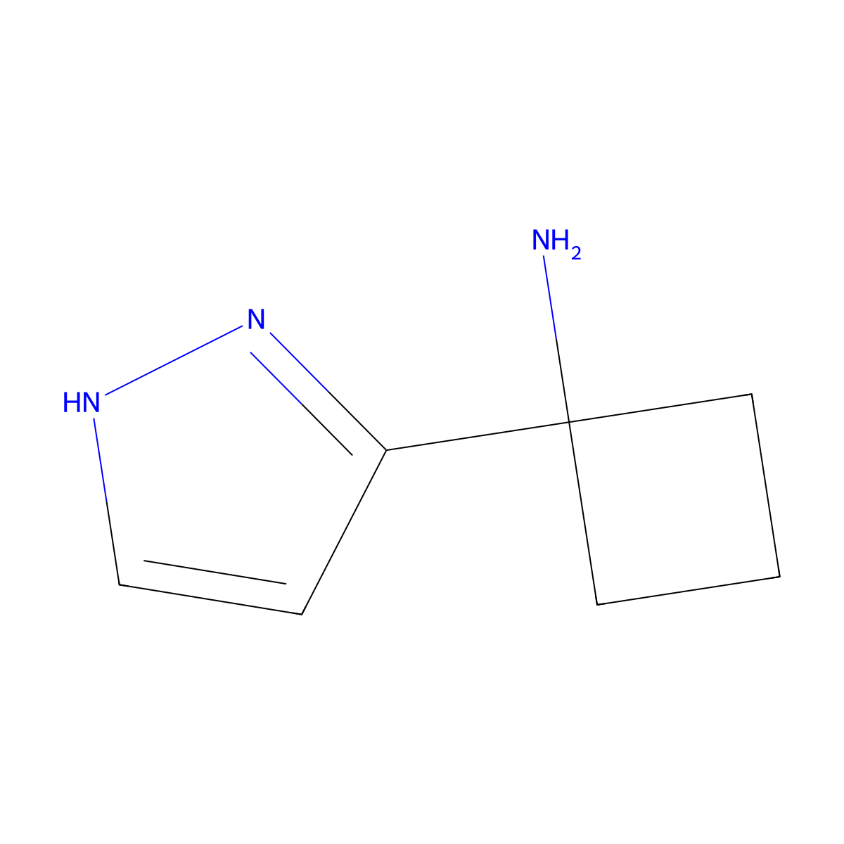 1-(1H-Pyrazol-3-yl)cyclobutan-1-amine molecular structure, CAS 2091959-56-5