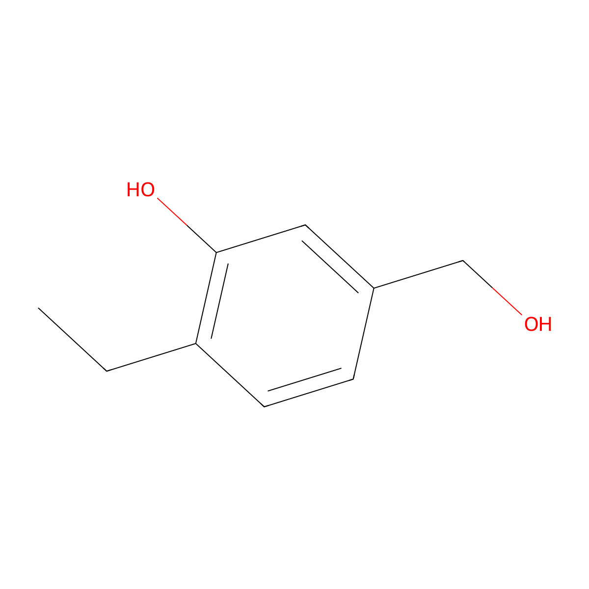 2-Ethyl-5-(hydroxymethyl)phenol molecular structure, CAS 2091959-92-9