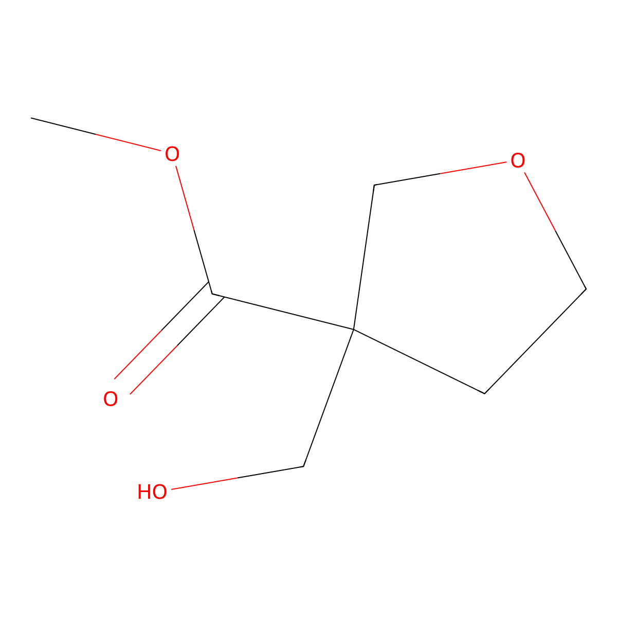 Methyl 3-(hydroxymethyl)tetrahydrofuran-3-carboxylate molecular structure, CAS 2091964-79-1