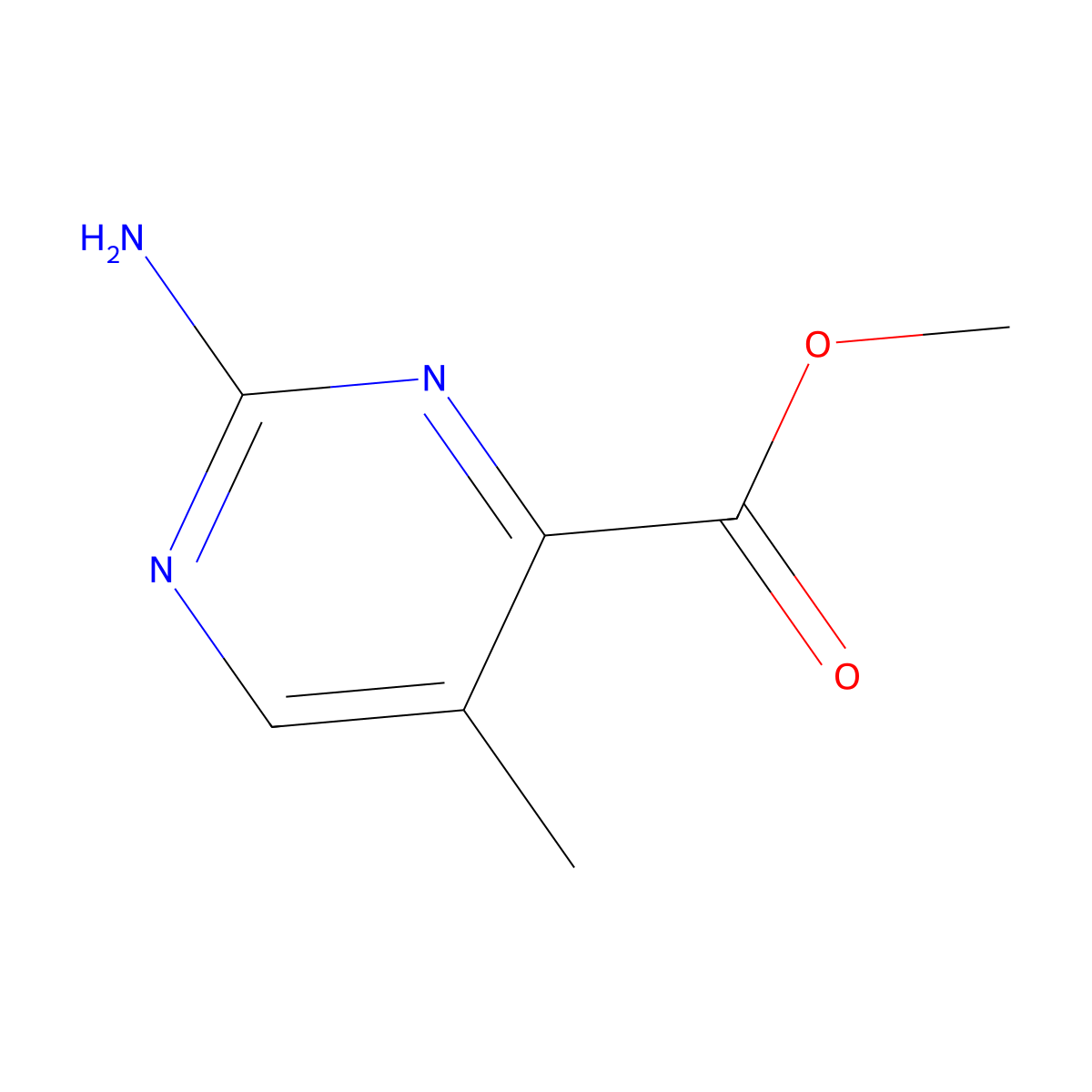 Methyl 2-amino-5-methylpyrimidine-4-carboxylate molecular structure, CAS 2091964-93-9