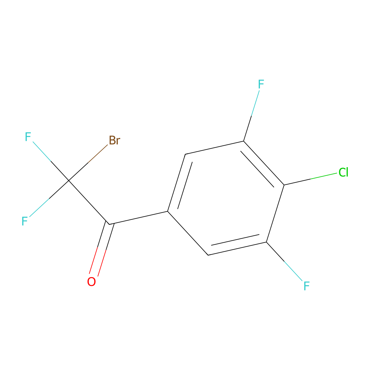 2-Bromo-2,2-difluoro-1-(4-chloro-3,5-difluorophenyl)ethanone molecular structure, CAS 2091974-78-4
