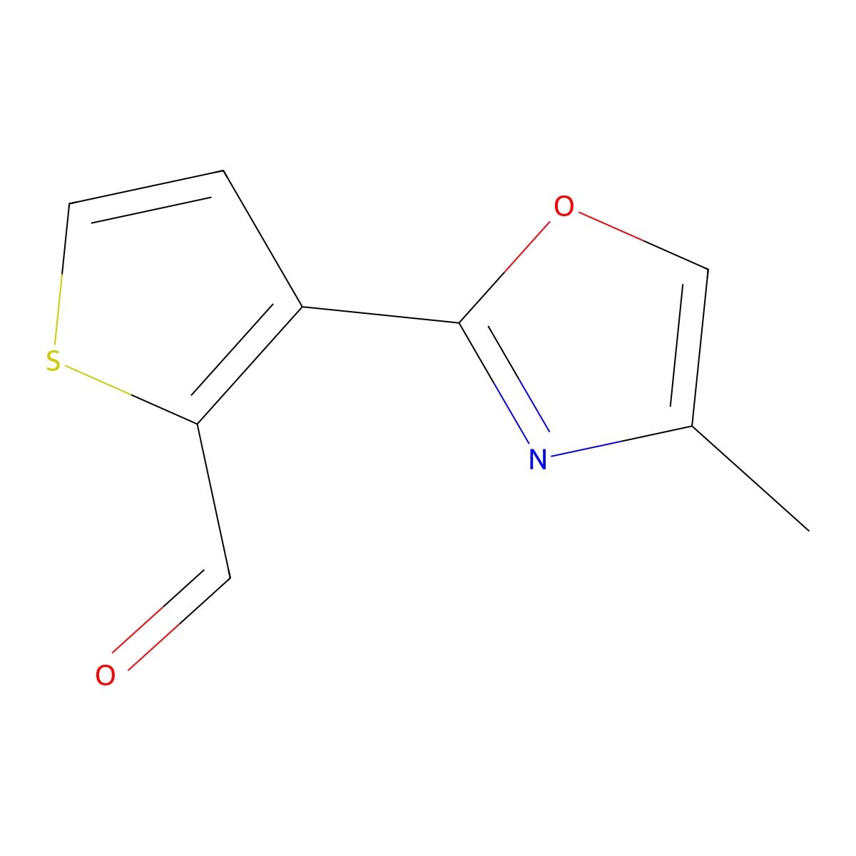 3-(4-Methyl-1,3-oxazol-2-yl)thiophene-2-carbaldehyde molecular structure, CAS 2091975-68-5