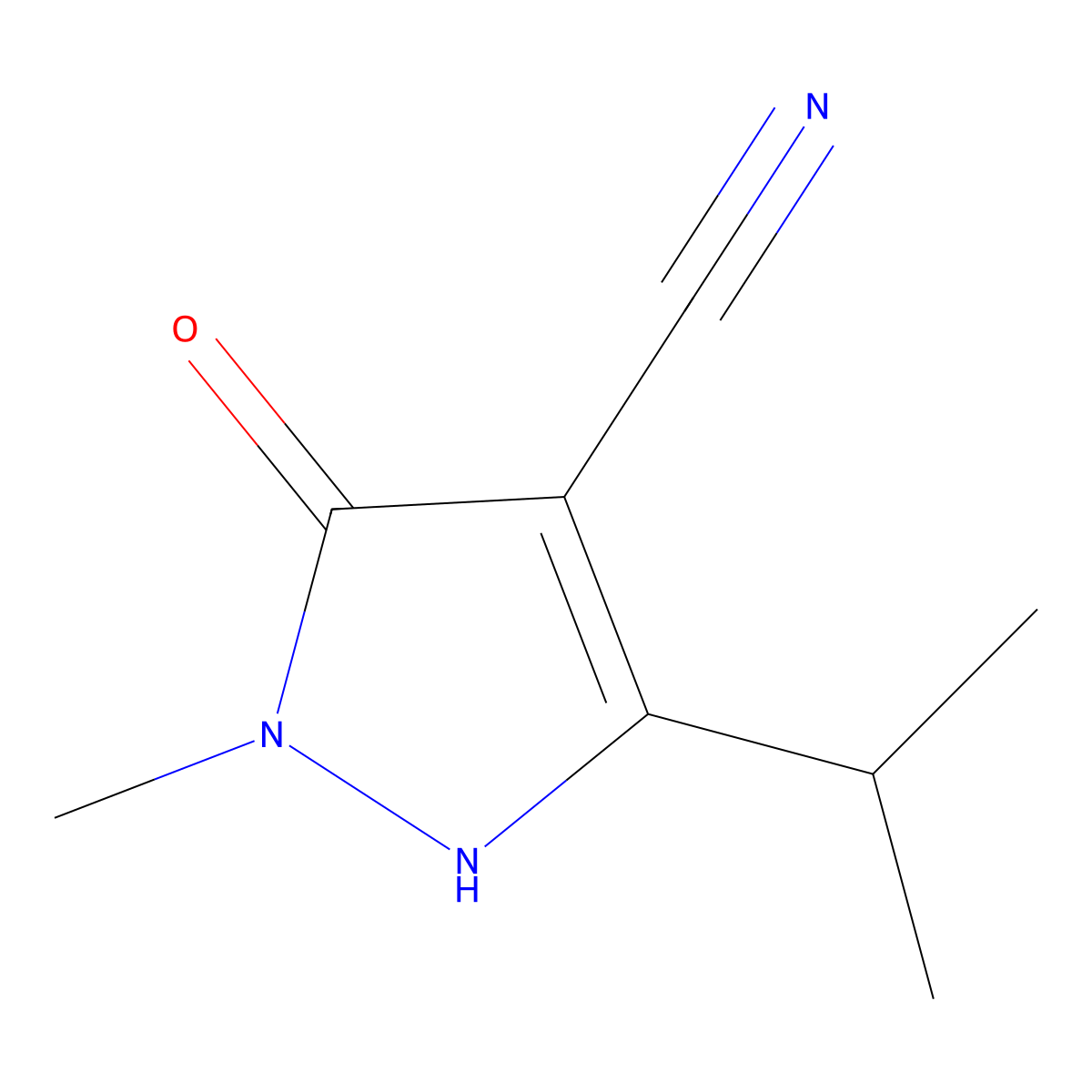 5-Hydroxy-1-methyl-3-(propan-2-yl)-1H-pyrazole-4-carbonitrile molecular structure, CAS 2091976-94-0