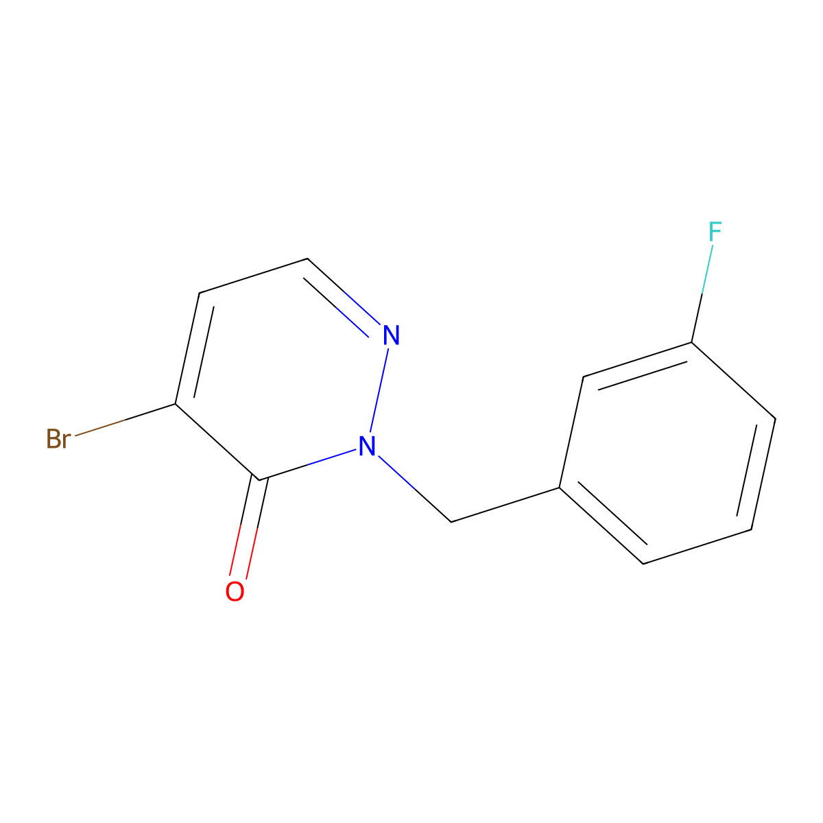 4-Bromo-2-(3-fluorobenzyl)pyridazin-3(2H)-one molecular structure, CAS 2091977-56-7