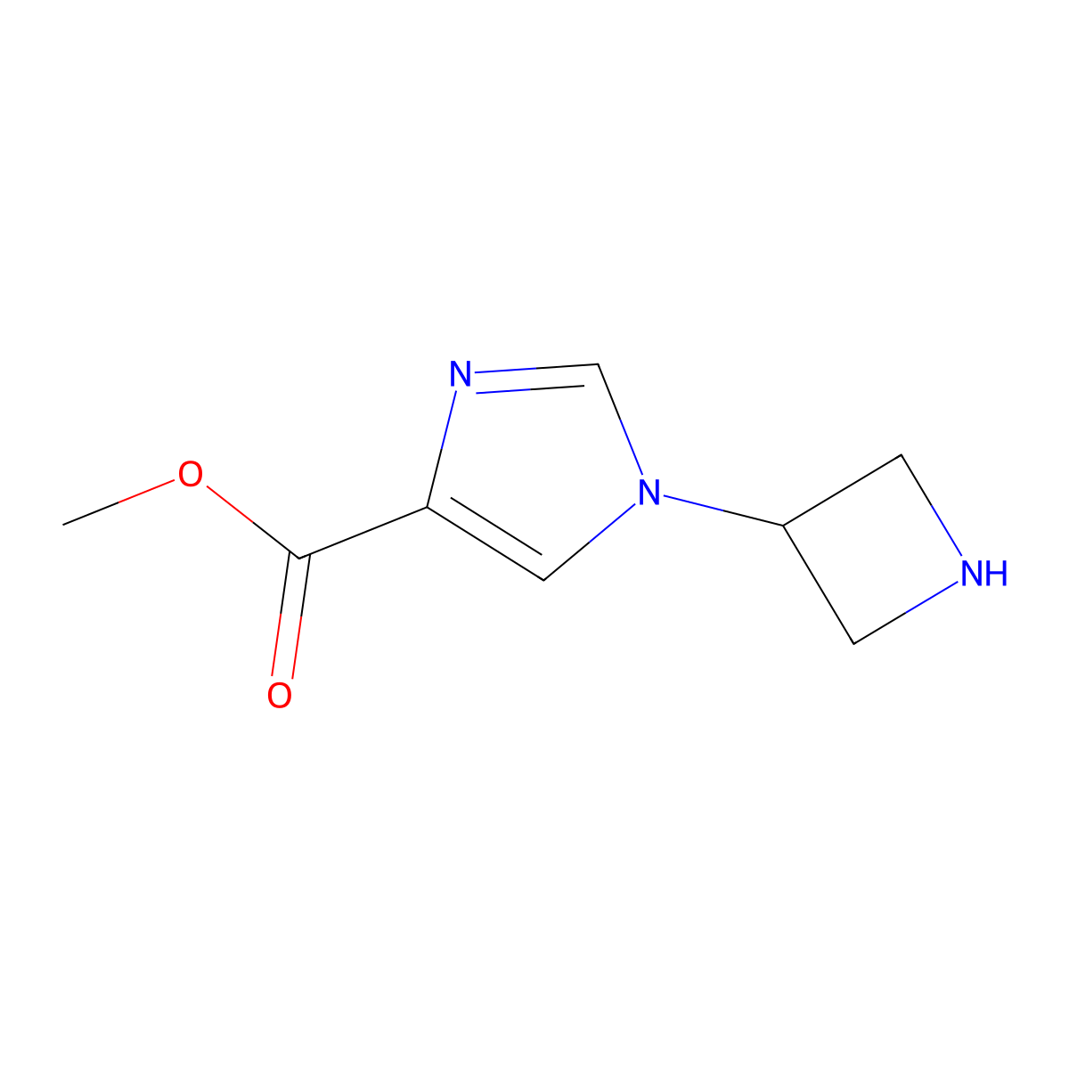 methyl 1-(azetidin-3-yl)-1H-imidazole-4-carboxylate molecular structure, CAS 2091978-41-3