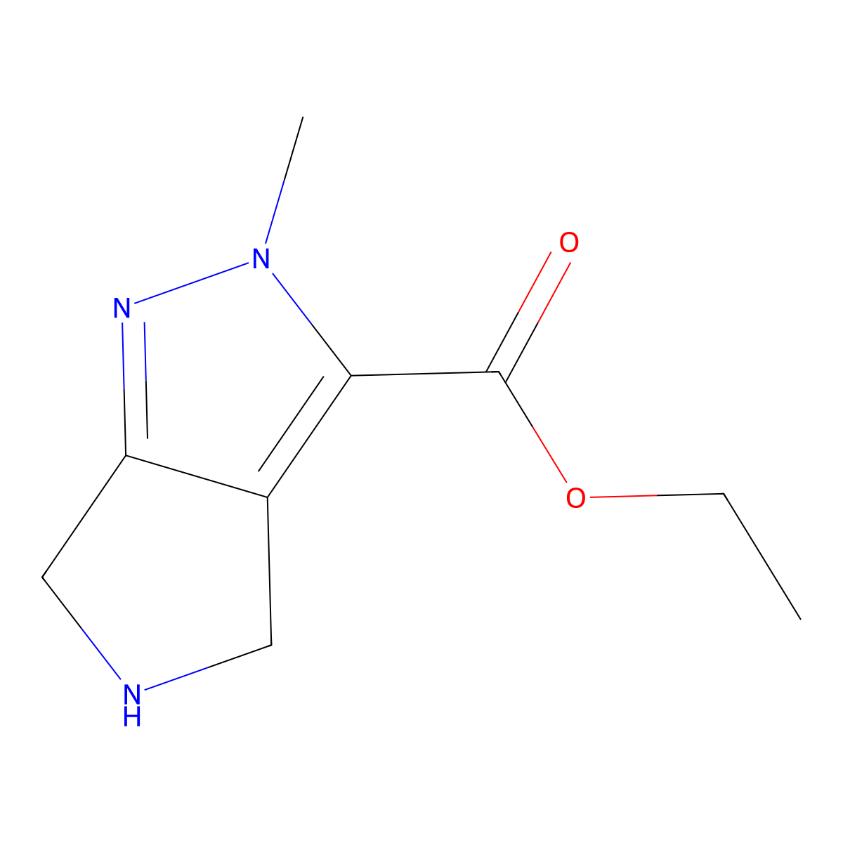 ethyl 2-methyl-2H,4H,5H,6H-pyrrolo[3,4-c]pyrazole-3-carboxylate molecular structure, CAS 2091981-25-6