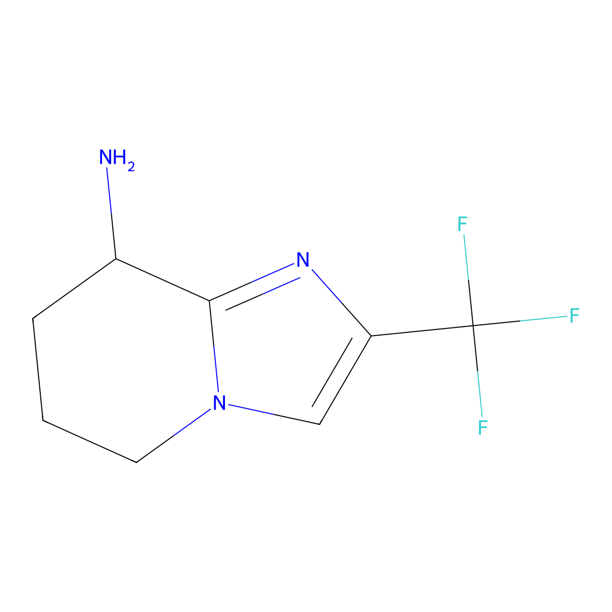 5,6,7,8-Tetrahydro-2-(trifluoromethyl)imidazo[1,2-a]pyridin-8-amine molecular structure, CAS 2091987-41-4