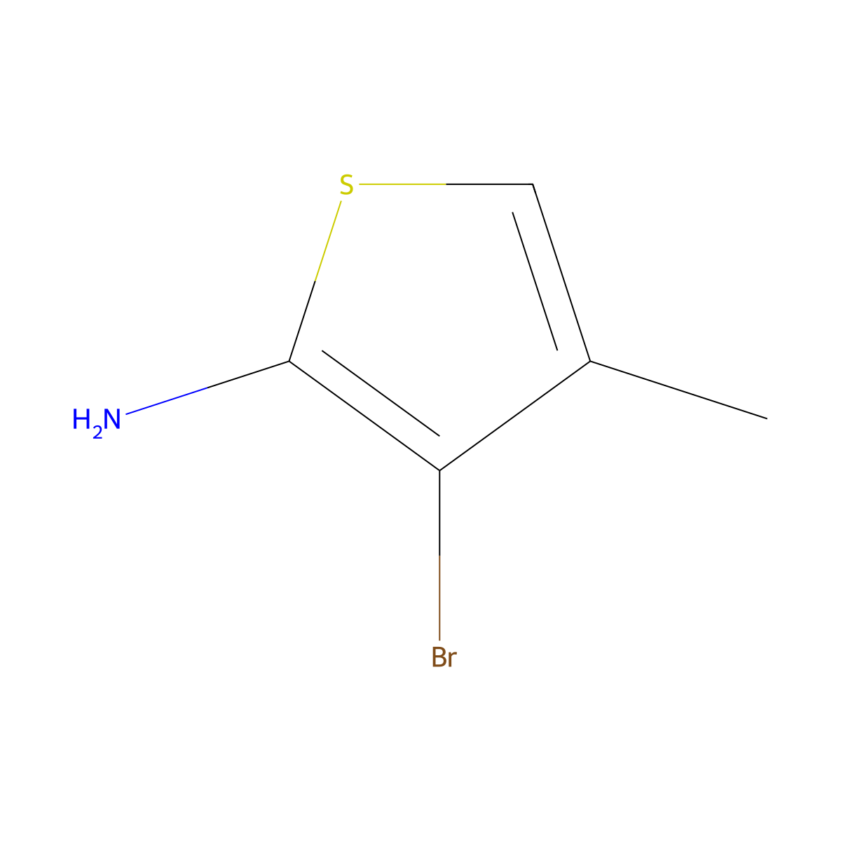 3-Bromo-4-methylthiophen-2-amine molecular structure, CAS 2091987-85-6