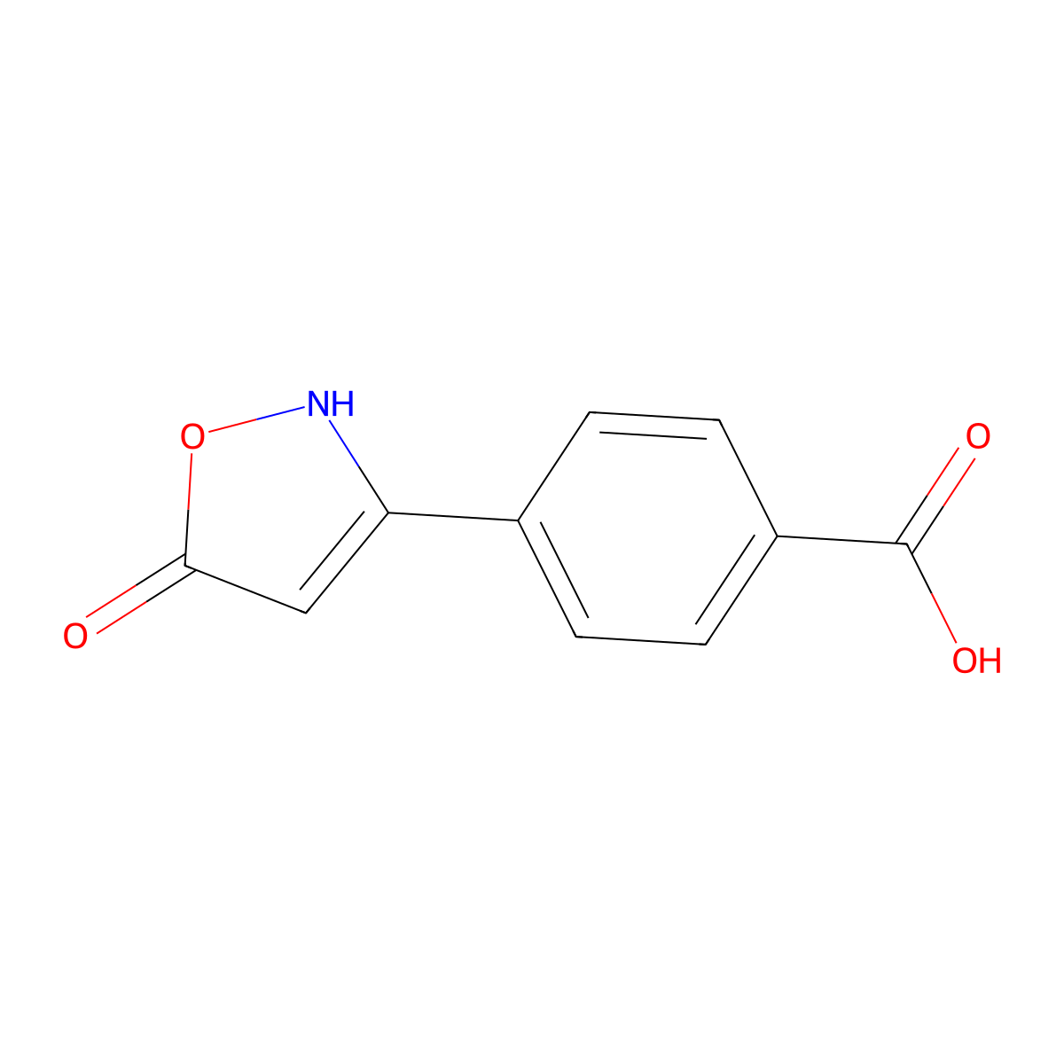 4-(5-Hydroxyisoxazol-3-yl)benzoic acid molecular structure, CAS 2091988-18-8