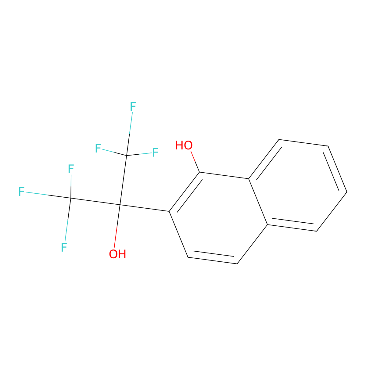 2-(2-Hydroxy-1,1,1,3,3,3-hexafluoropropyl)-1-naphthol molecular structure, CAS 2092-87-7