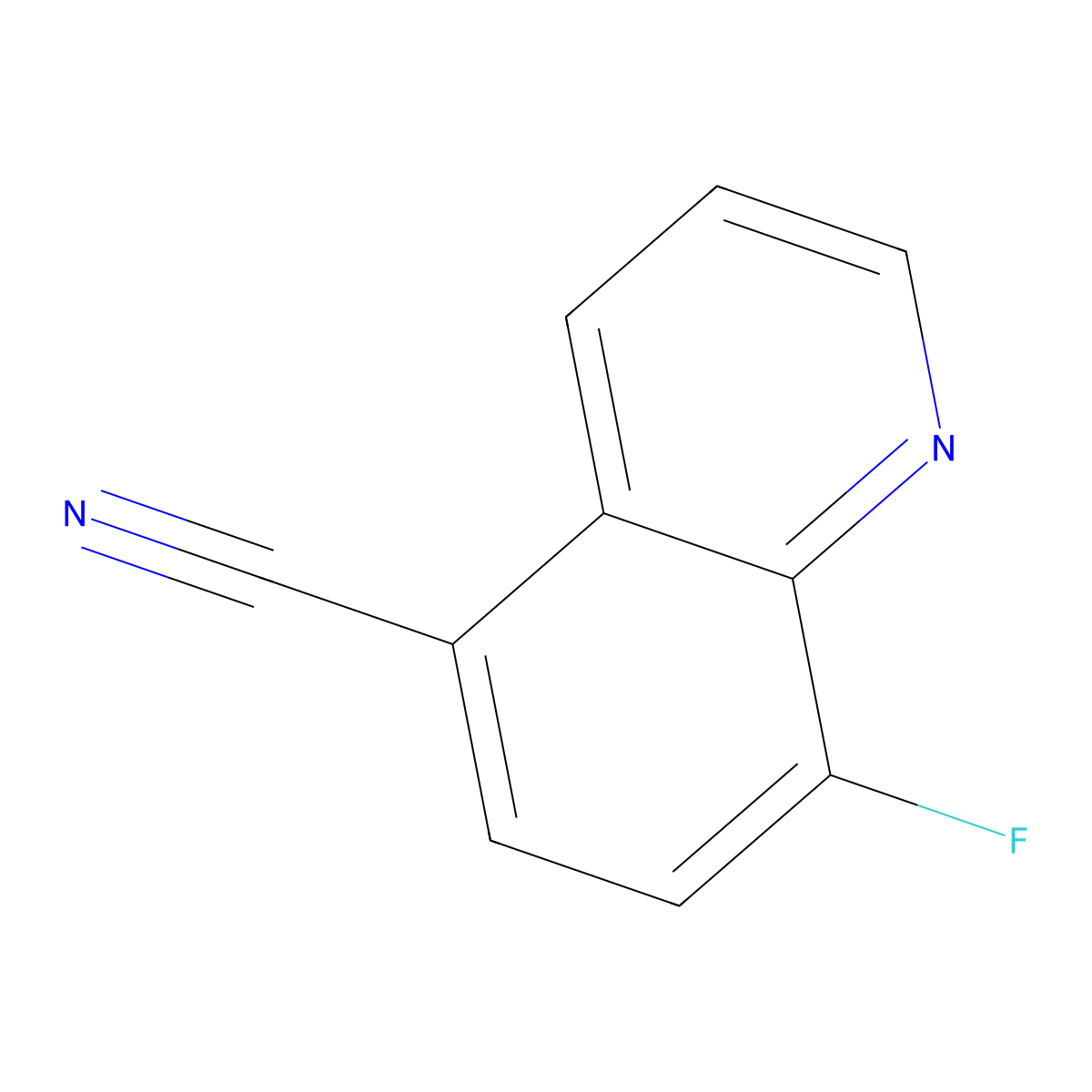 8-Fluoroquinoline-5-carbonitrile molecular structure, CAS 2092000-25-2