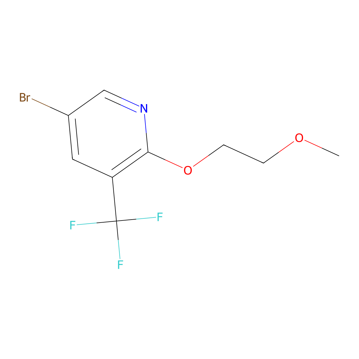 5-Bromo-2-(2-methoxyethoxy)-3-(trifluoromethyl)pyridine molecular structure, CAS 2092000-72-9