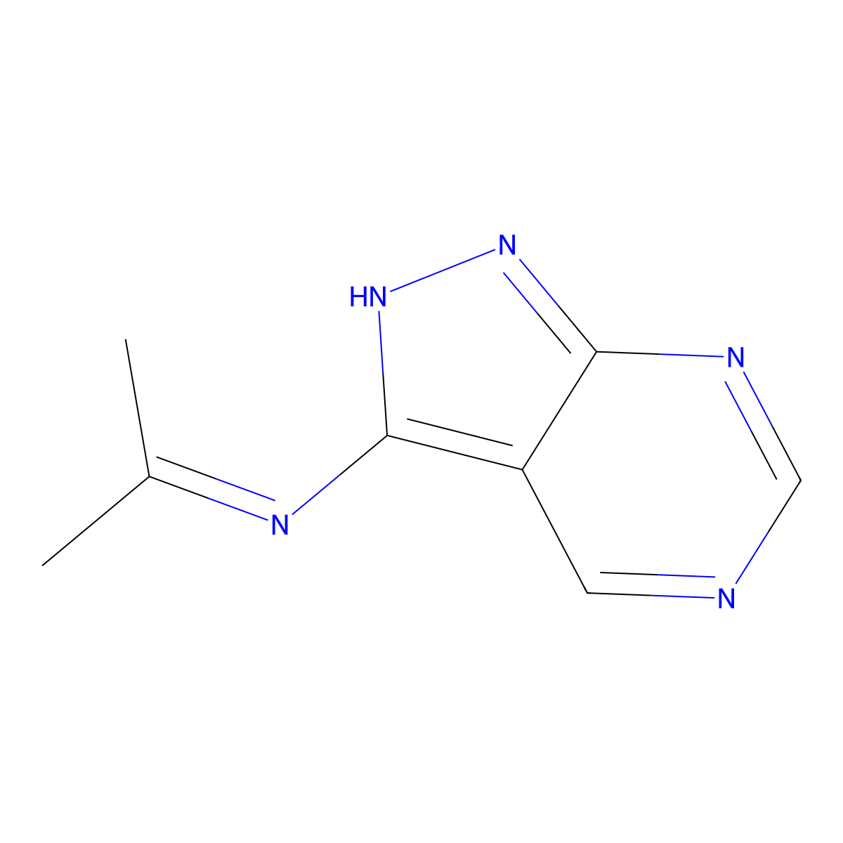 N-(Propan-2-ylidene)-1H-pyrazolo[3,4-d]pyrimidin-3-amine molecular structure, CAS 2092000-79-6