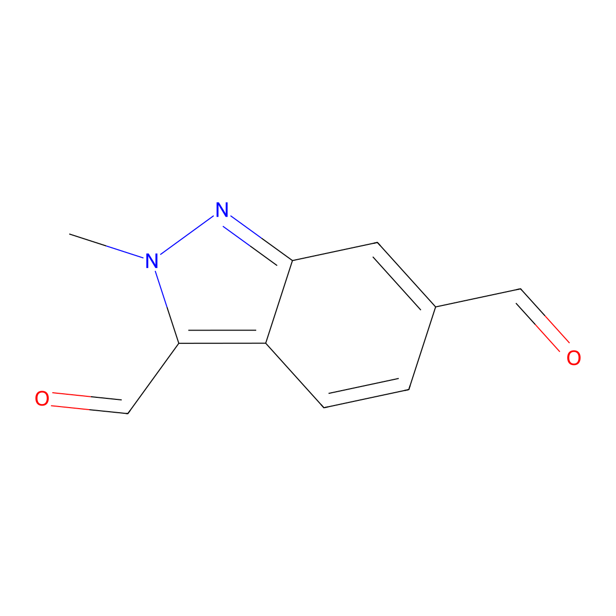 2-Methylindazole-3,6-dicarbaldehyde molecular structure, CAS 2092000-88-7