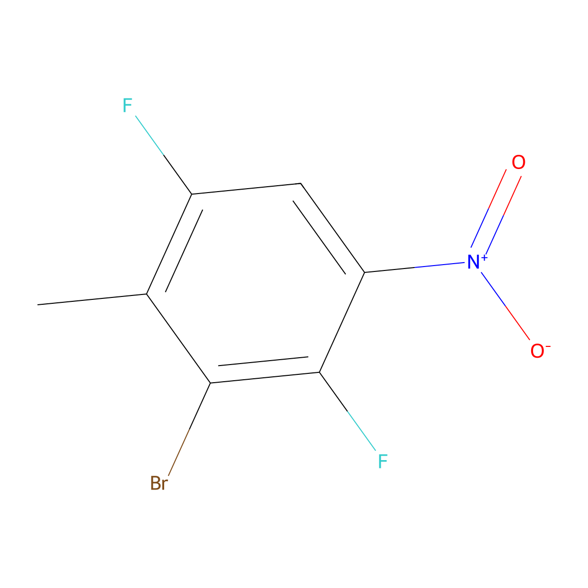 3-Bromo-1,4-difluoro-2-methyl-5-nitrobenzene molecular structure, CAS 2092001-02-8