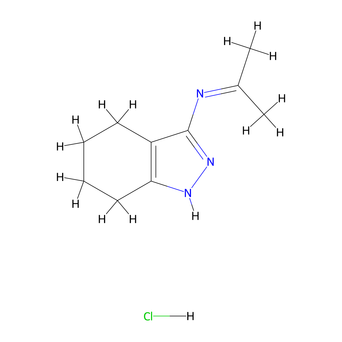 N-(Propan-2-ylidene)-4,5,6,7-tetrahydro-1H-indazol-3-amine hydrochloride molecular structure, CAS 2092001-74-4
