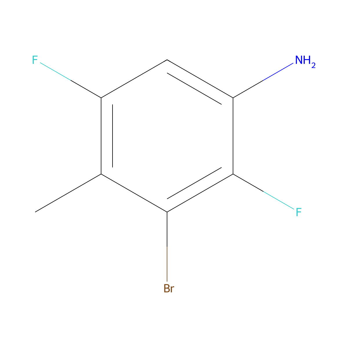 3-Bromo-2,5-difluoro-4-methylaniline molecular structure, CAS 2092001-78-8