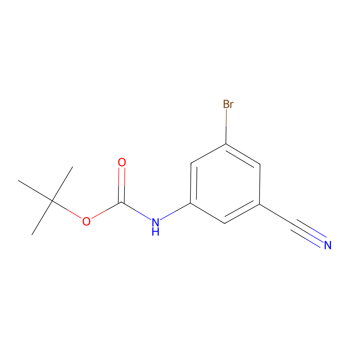 tert-butyl N-(3-bromo-5-cyanophenyl)carbamate molecular structure, CAS 2092002-01-0