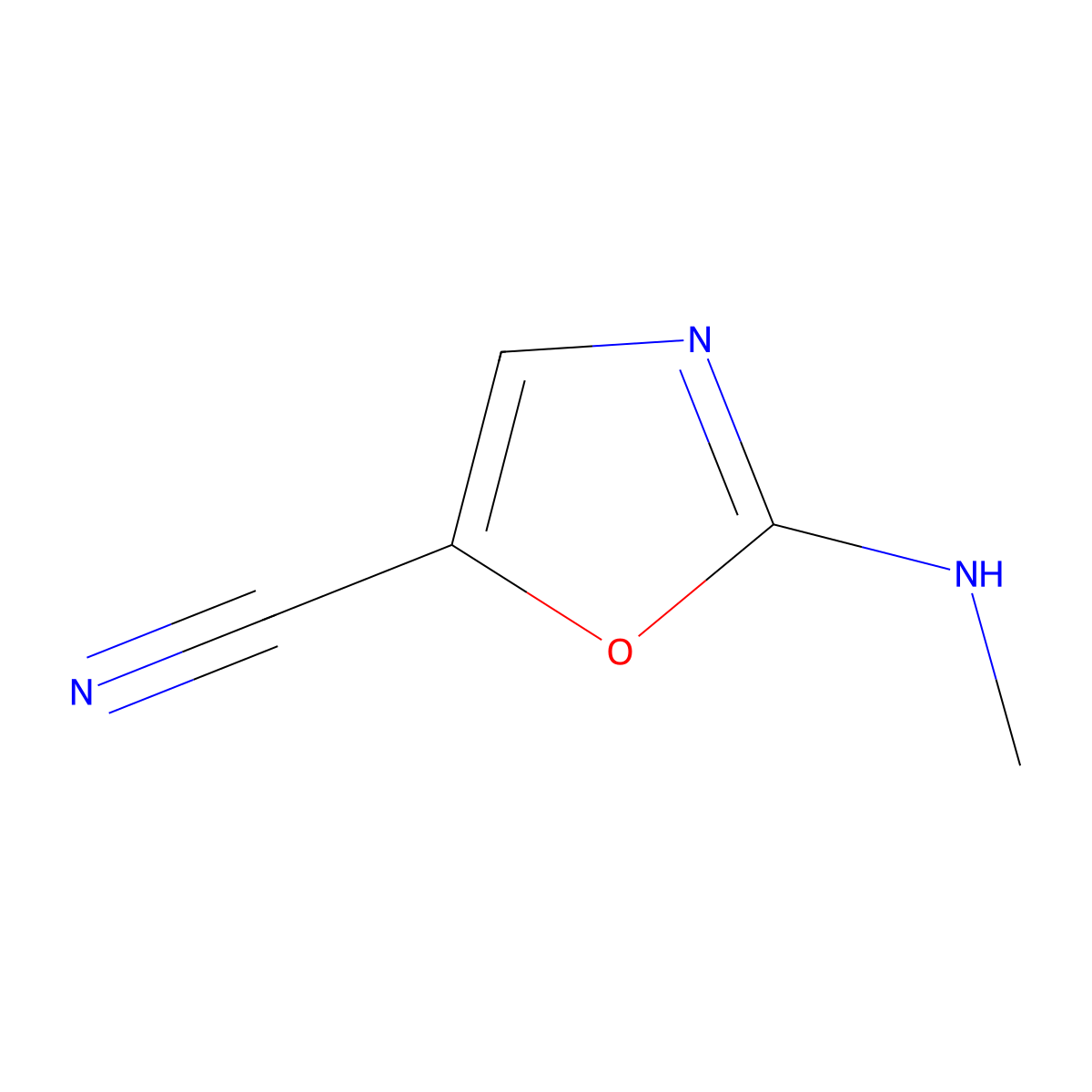 2-(Methylamino)-1,3-oxazole-5-carbonitrile molecular structure, CAS 2092005-84-8