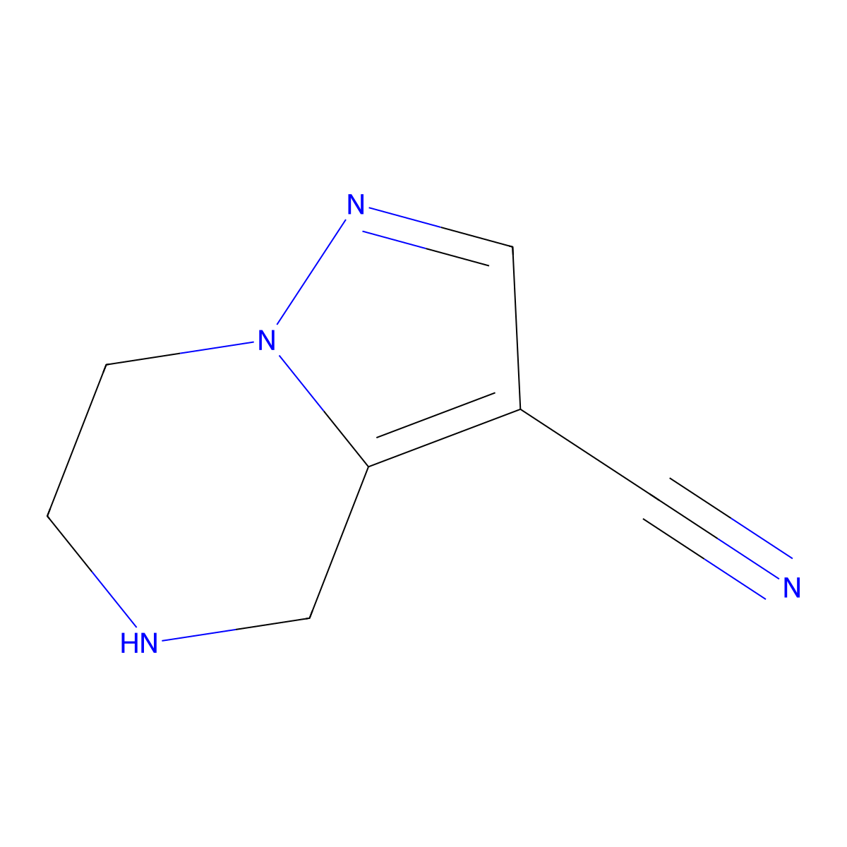 4,5,6,7-Tetrahydropyrazolo[1,5-a]pyrazine-3-carbonitrile molecular structure, CAS 2092006-85-2
