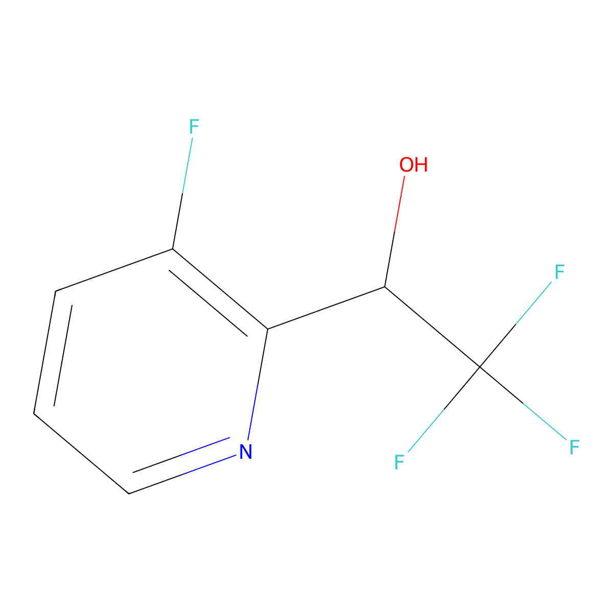 2,2,2-Trifluoro-1-(3-fluoropyridin-2-yl)ethan-1-ol molecular structure, CAS 2092020-54-5