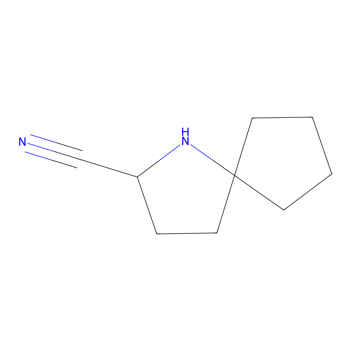 1-Azaspiro[4.4]nonane-2-carbonitrile molecular structure, CAS 2092023-31-7