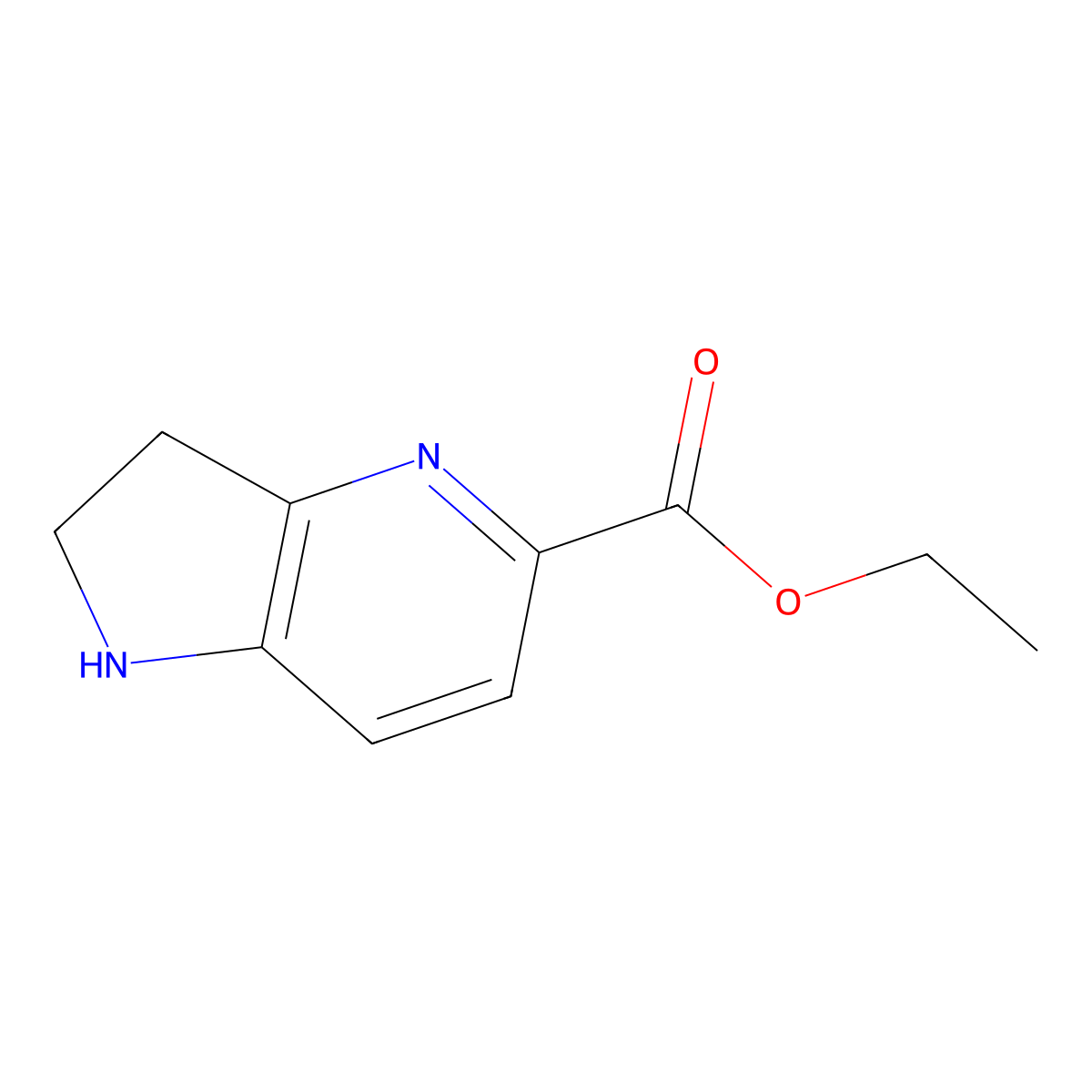 ethyl 1H,2H,3H-pyrrolo[3,2-b]pyridine-5-carboxylate molecular structure, CAS 2092025-60-8