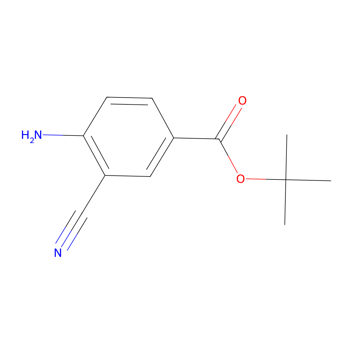 Tert-butyl 4-amino-3-cyanobenzoate molecular structure, CAS 2092026-54-3