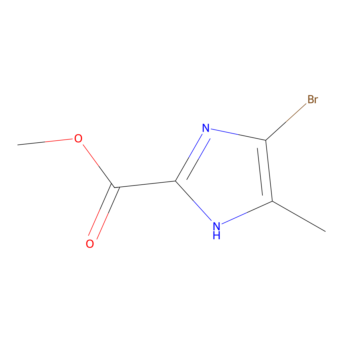 Methyl 5-bromo-4-methyl-1H-imidazole-2-carboxylate molecular structure, CAS 2092027-08-0