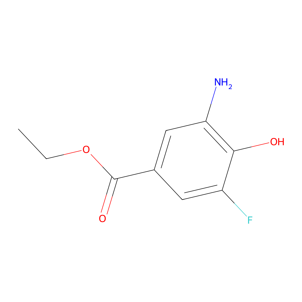 Ethyl 3-amino-5-fluoro-4-hydroxybenzoate molecular structure, CAS 2092027-24-0