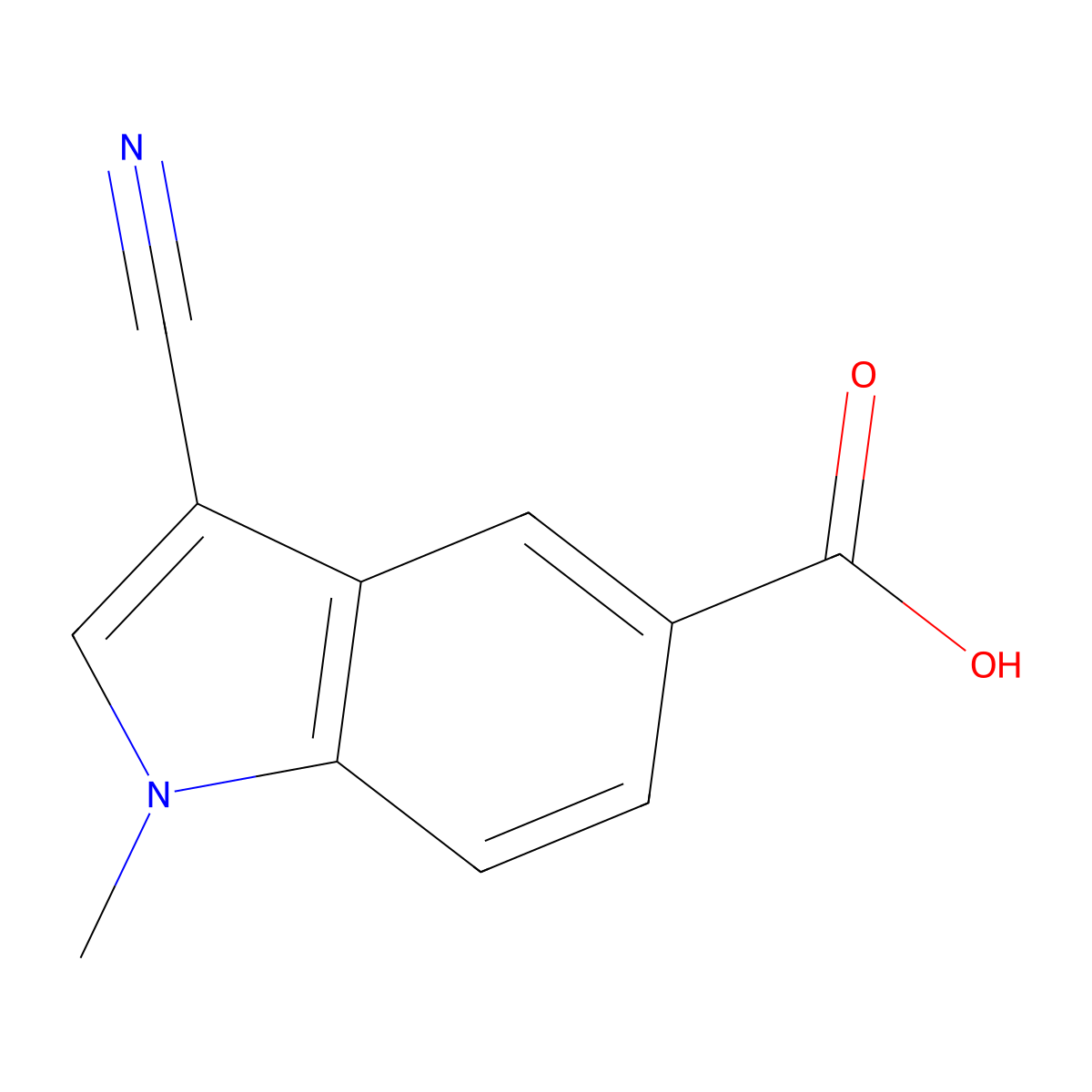 3-cyano-1-methyl-1H-indole-5-carboxylic acid molecular structure, CAS 2092027-33-1