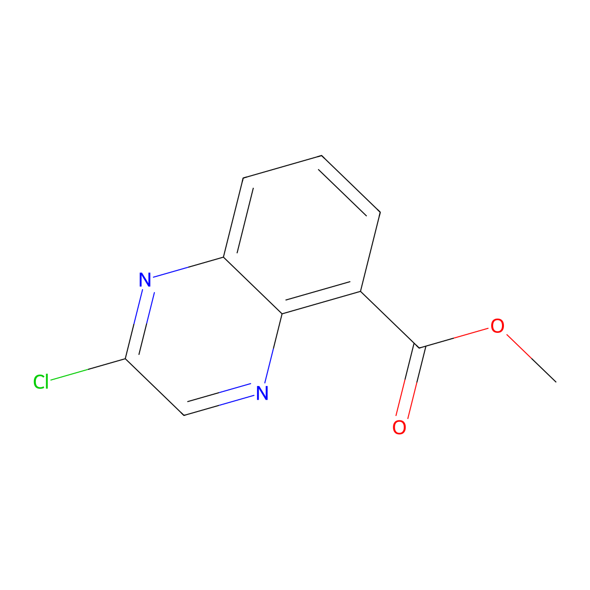 Methyl 2-chloroquinoxaline-5-carboxylate molecular structure, CAS 2092029-47-3
