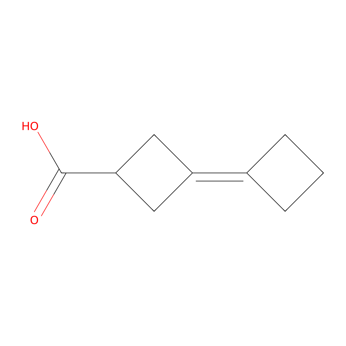 (1,1'-Bi(cyclobutylidene))-3-carboxylic acid molecular structure, CAS 2092031-18-8