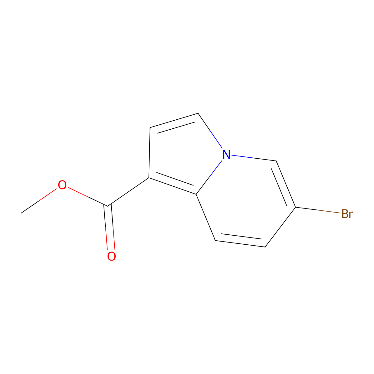 Methyl 6-bromoindolizine-1-carboxylate molecular structure, CAS 2092033-79-7