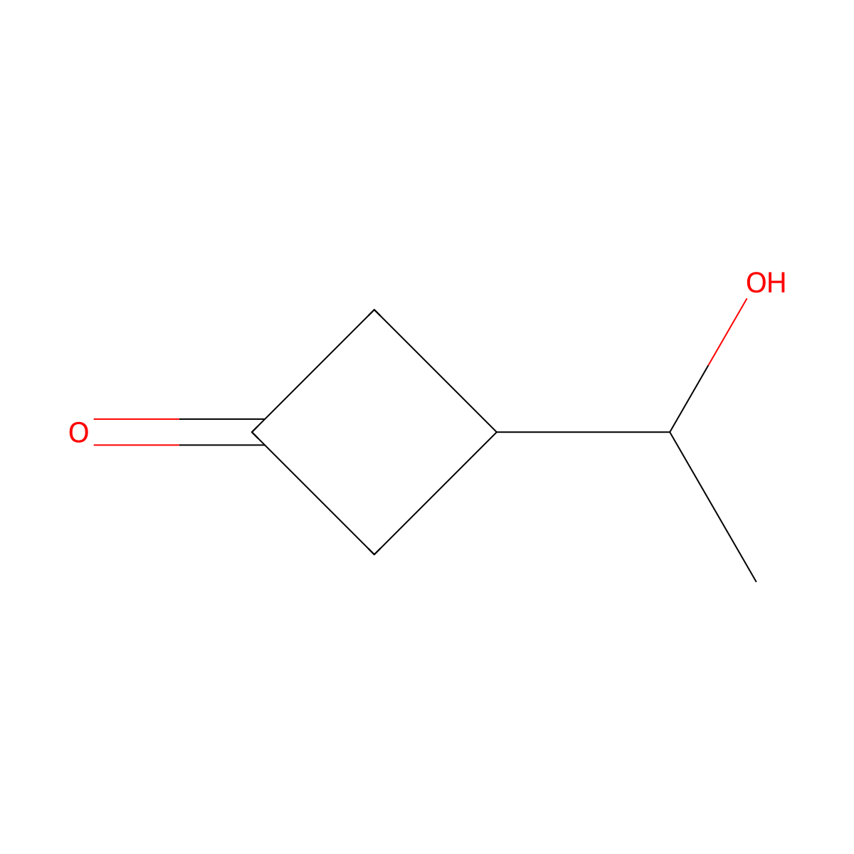3-(1-Hydroxyethyl)cyclobutan-1-one molecular structure, CAS 2092035-86-2
