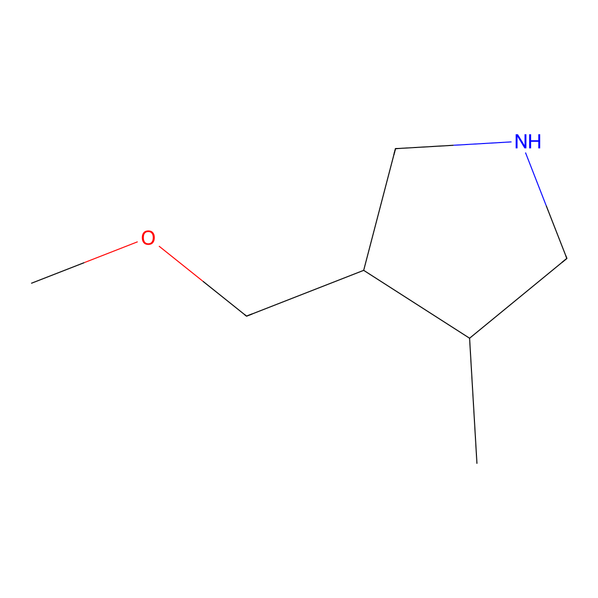3-(Methoxymethyl)-4-methylpyrrolidine molecular structure, CAS 2092036-18-3