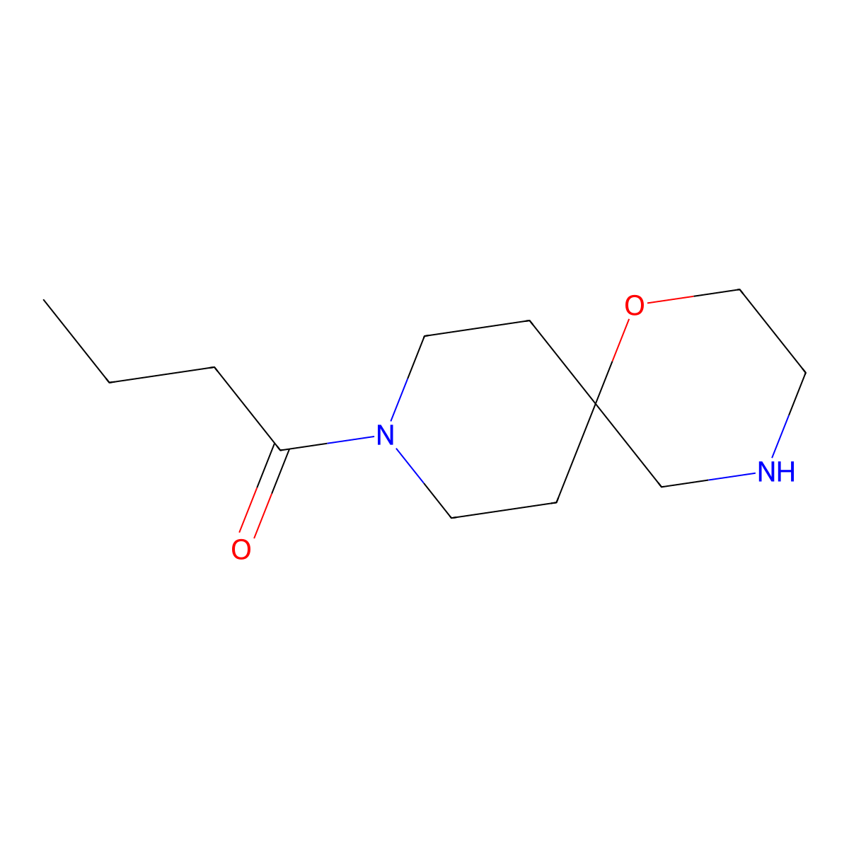 1-(1-Oxa-4,9-diazaspiro[5.5]undecan-9-yl)butan-1-one molecular structure, CAS 2092036-28-5