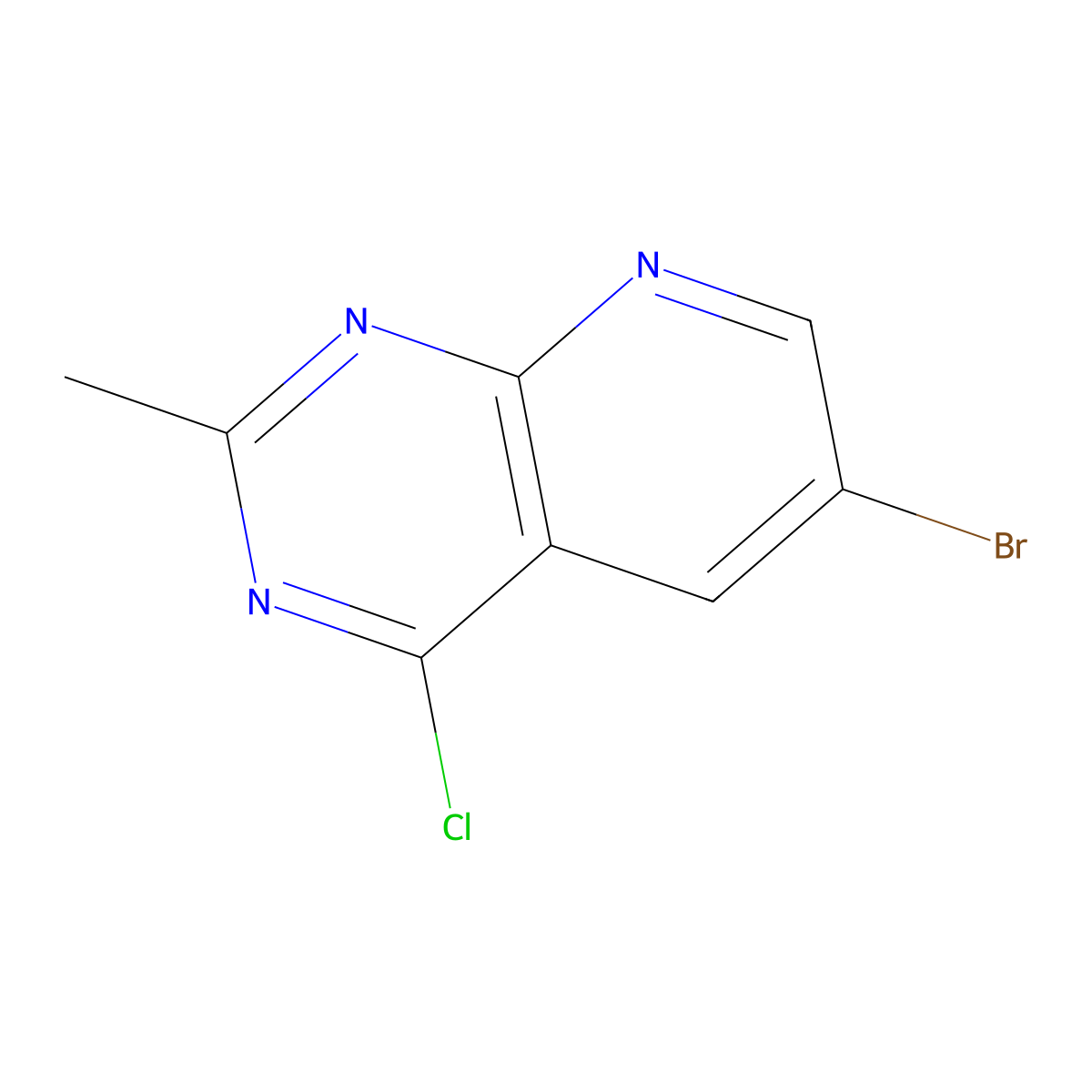 6-Bromo-4-chloro-2-methylpyrido[2,3-d]pyrimidine molecular structure, CAS 2092036-59-2