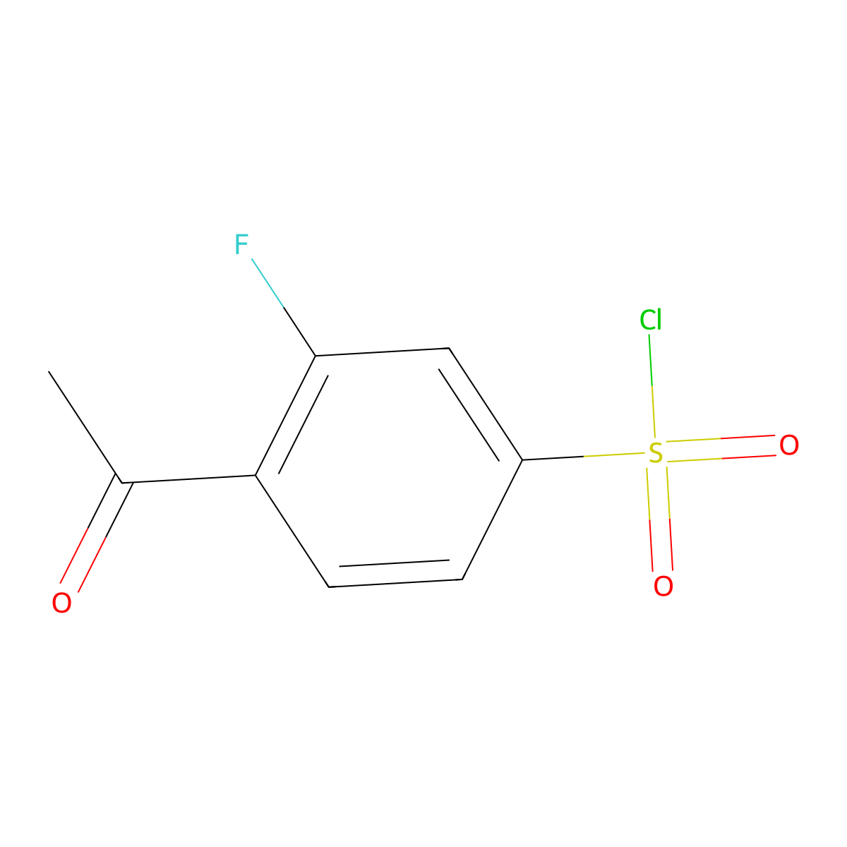 4-Acetyl-3-fluorobenzene-1-sulfonyl chloride molecular structure, CAS 2092038-68-9