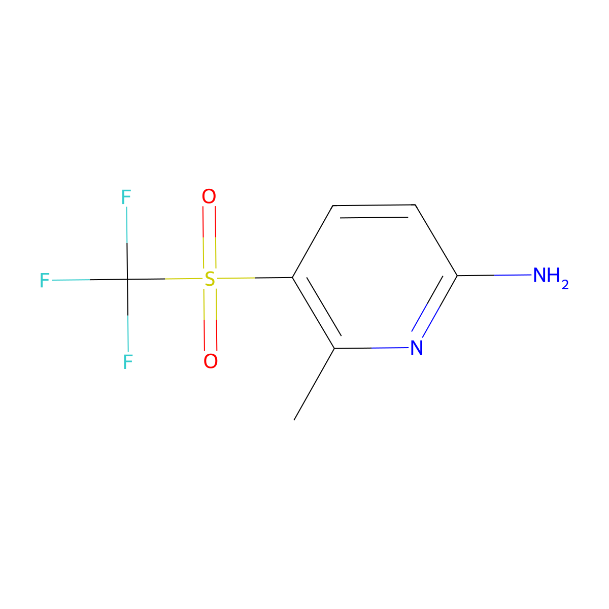 6-Methyl-5-trifluoromethanesulfonylpyridin-2-amine molecular structure, CAS 2092040-81-6