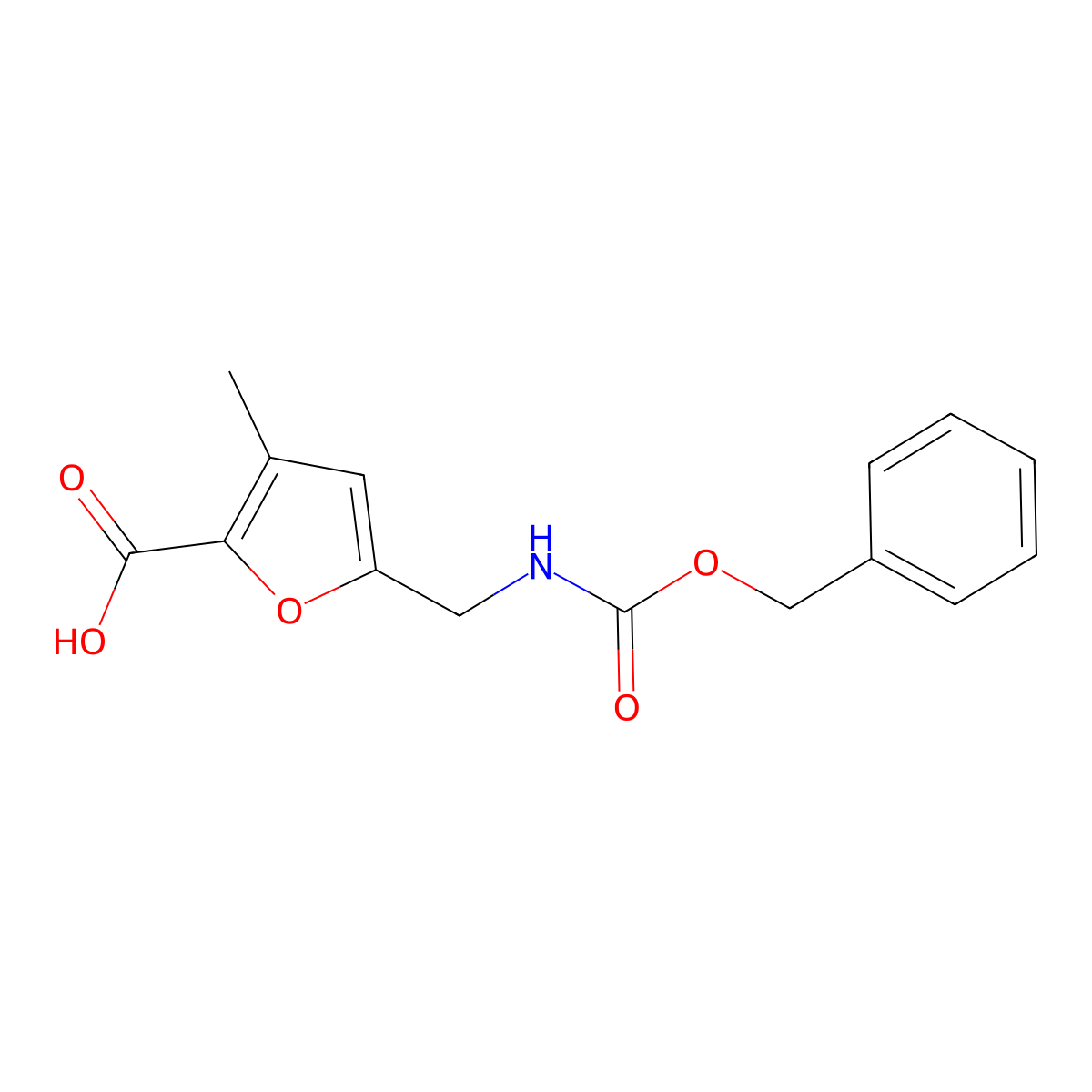 5-({[(Benzyloxy)carbonyl]amino}methyl)-3-methylfuran-2-carboxylic acid molecular structure, CAS 2092040-86-1