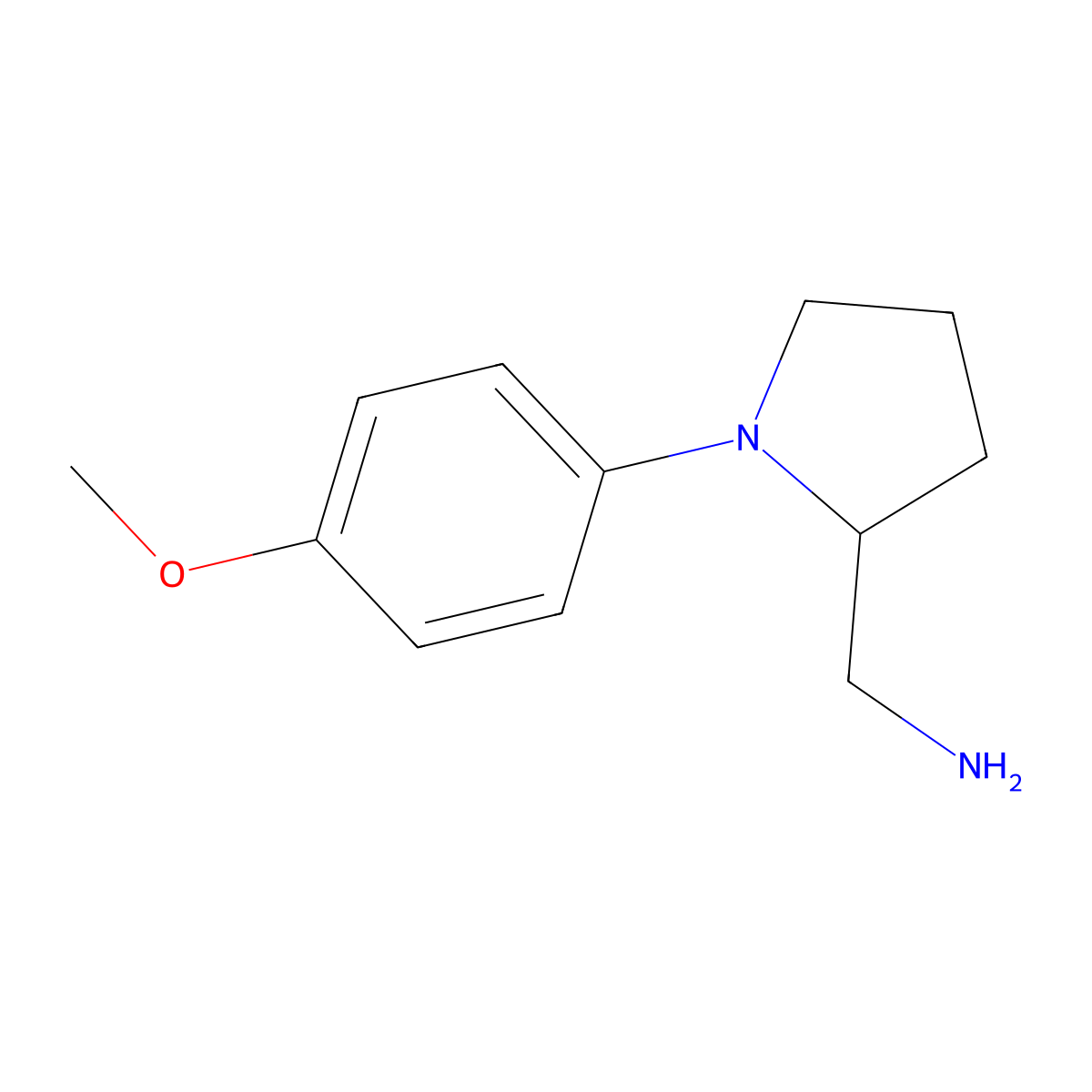 1-[(2S)-1-(4-Methoxyphenyl)-2-pyrrolidinyl]methanamine molecular structure, CAS 2092041-09-1